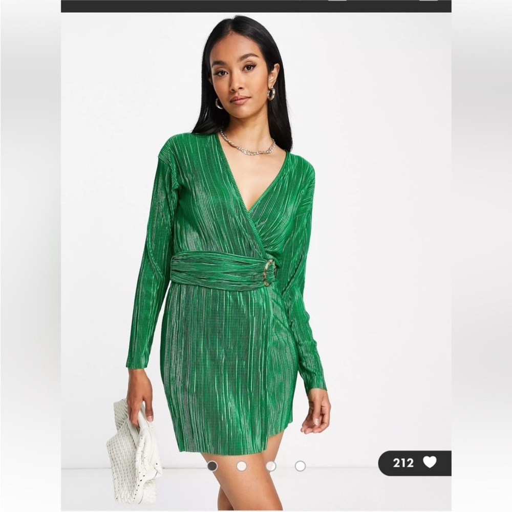 ASOS Emerald Green Wrap Dress size 16